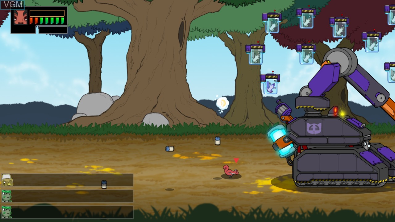 In-game screen of the game Armored ACORNs - Action Squirrel Squad on Nintendo Wii U