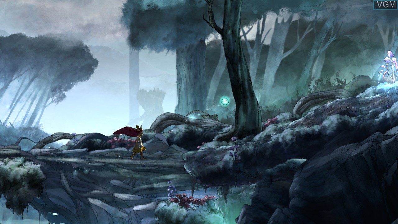In-game screen of the game Child of Light on Nintendo Wii U