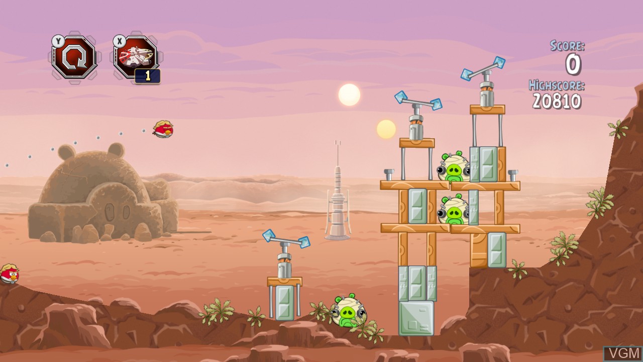 In-game screen of the game Angry Birds Star Wars on Nintendo Wii U