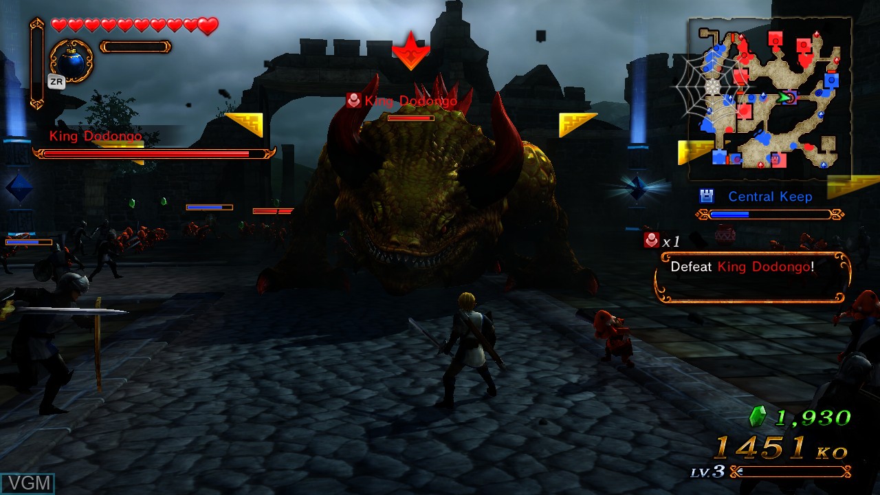 In-game screen of the game Hyrule Warriors on Nintendo Wii U