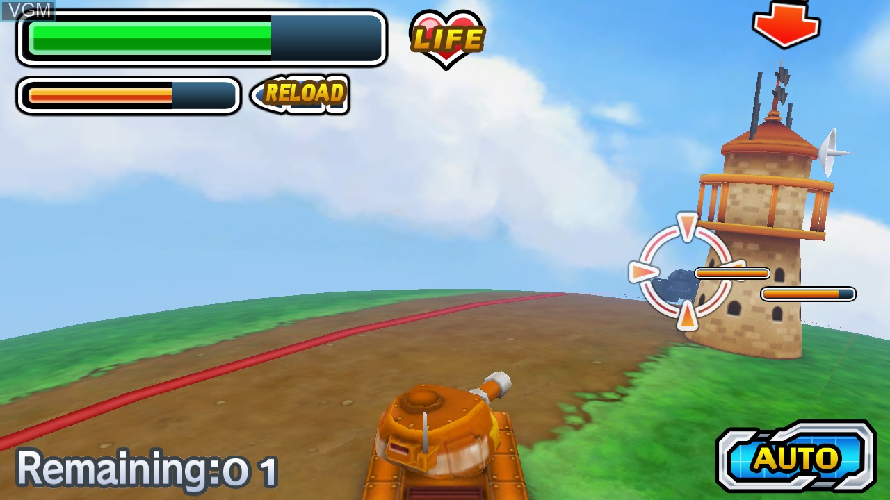 In-game screen of the game Brave Tank Hero on Nintendo Wii U