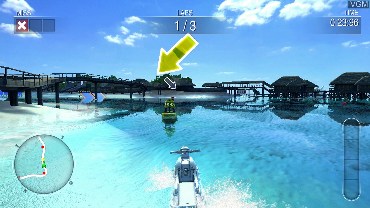 In-game screen of the game Aqua Moto Racing Utopia on Nintendo Wii U