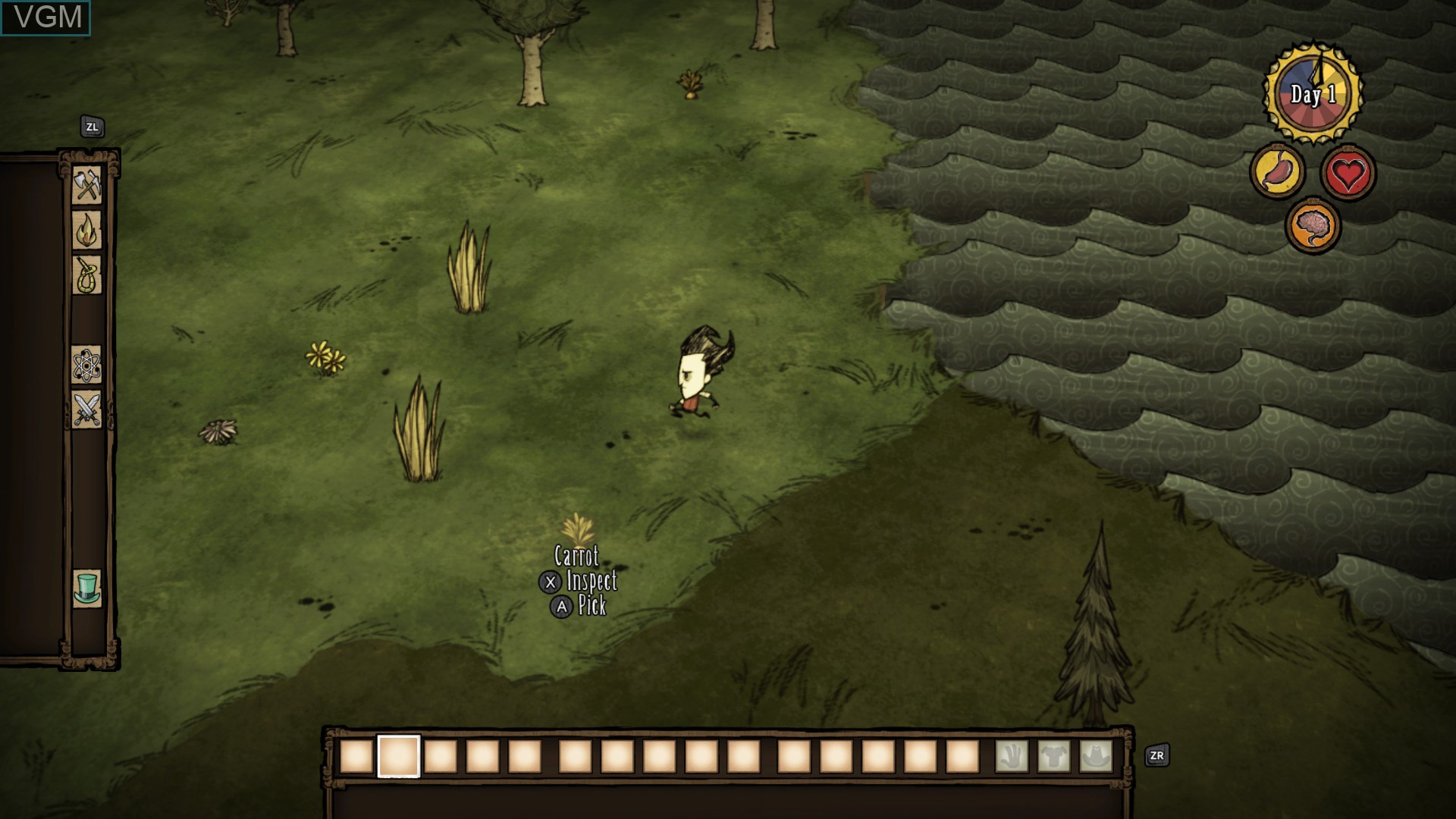 In-game screen of the game Don't Starve - Giant Edition on Nintendo Wii U