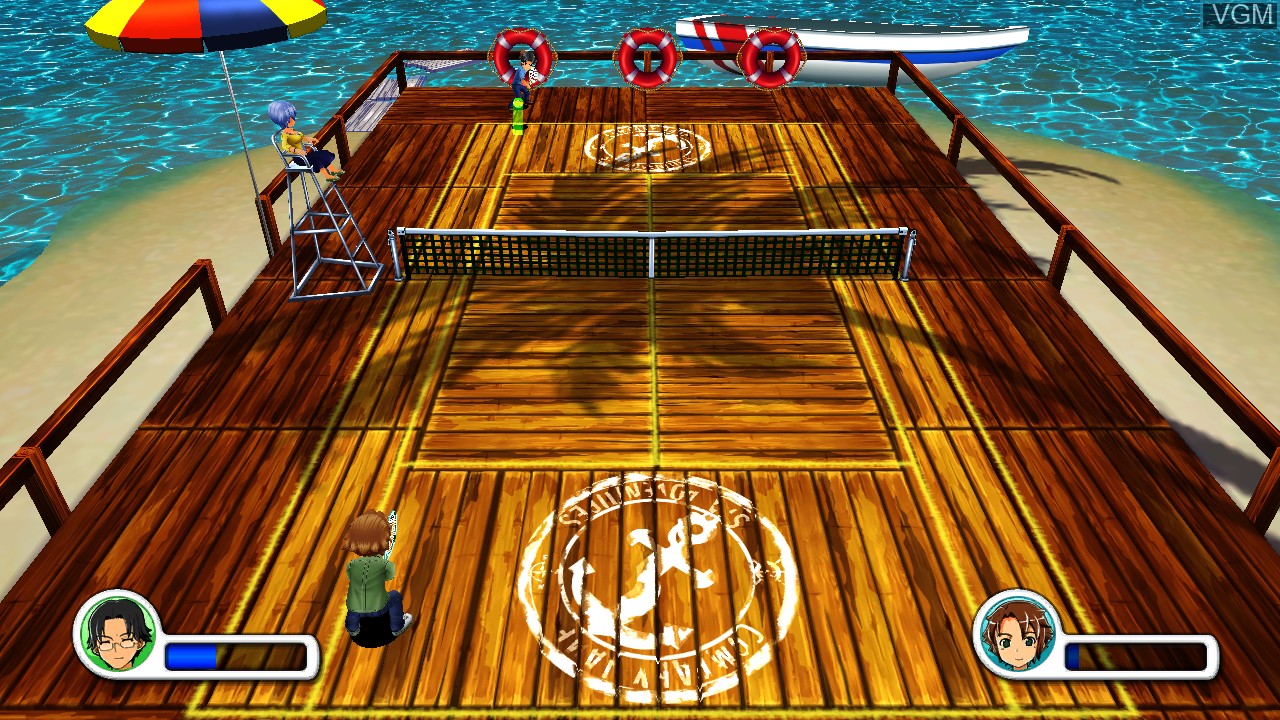 In-game screen of the game Family Tennis SP on Nintendo Wii U