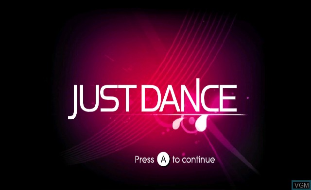 Title screen of the game Just Dance on Nintendo Wii