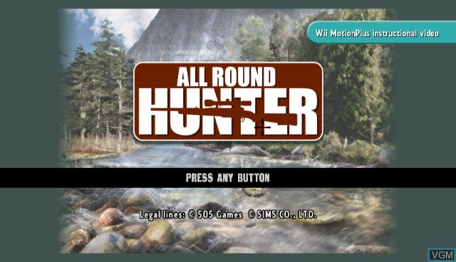 Title screen of the game All Round Hunter on Nintendo Wii