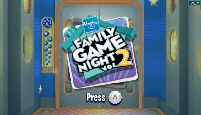 Title screen of the game Hasbro - Family Game Night 2 on Nintendo Wii
