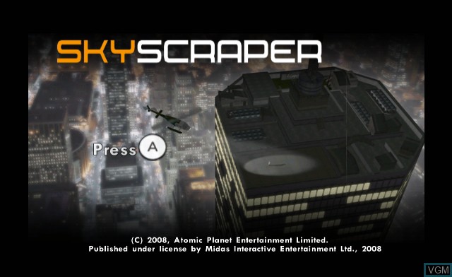Title screen of the game Skyscraper on Nintendo Wii