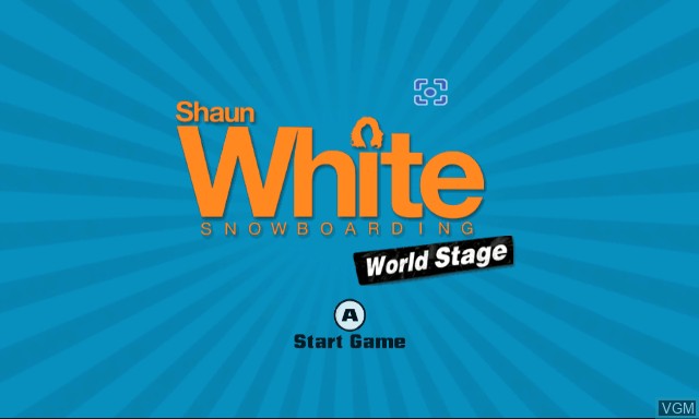 Title screen of the game Shaun White Snowboarding - World Stage on Nintendo Wii