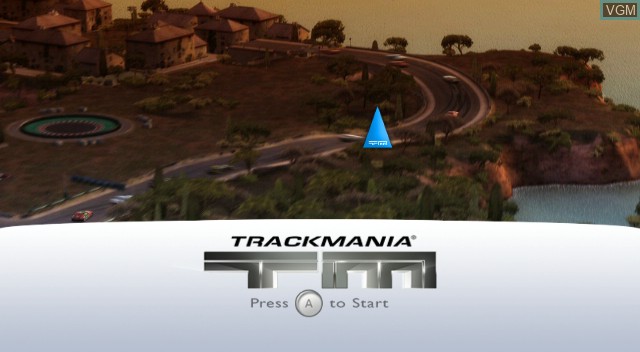 Title screen of the game TrackMania on Nintendo Wii