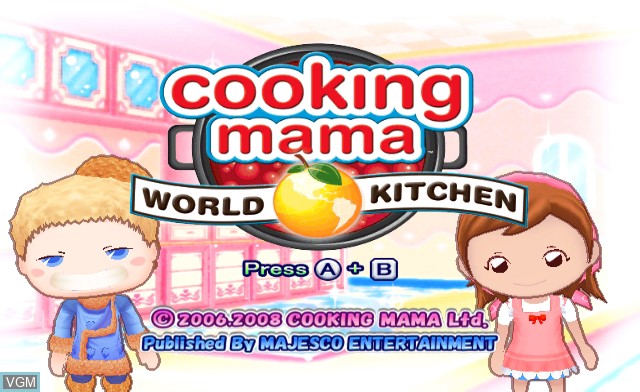 Title screen of the game Cooking Mama - World Kitchen on Nintendo Wii