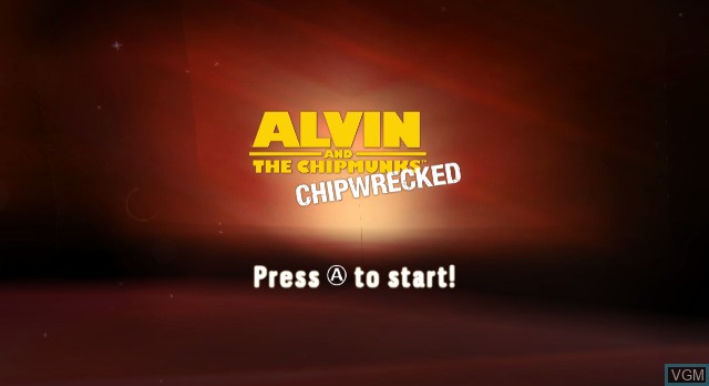 Title screen of the game Alvin and the Chipmunks - Chipwrecked on Nintendo Wii