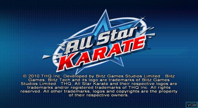 Title screen of the game All Star Karate on Nintendo Wii