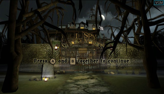 Title screen of the game I SPY Spooky Mansion on Nintendo Wii