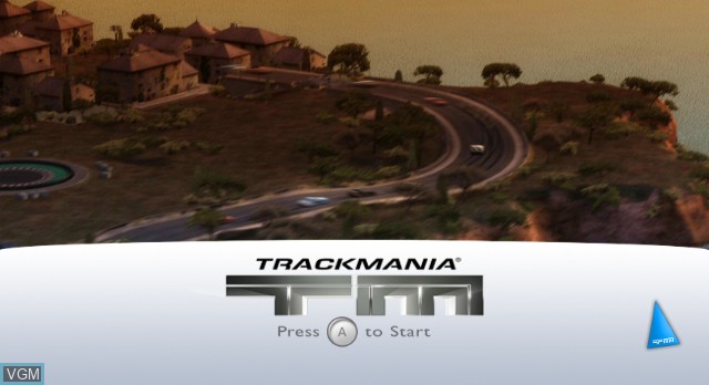Title screen of the game TrackMania - Build to Race on Nintendo Wii