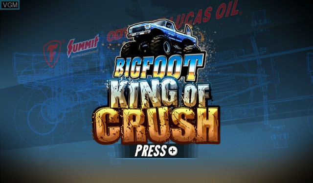 Title screen of the game Bigfoot - King of Crush on Nintendo Wii