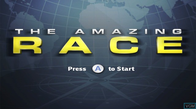 Title screen of the game Amazing Race, The on Nintendo Wii