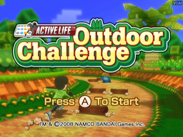 Title screen of the game Active Life - Outdoor Challenge on Nintendo Wii
