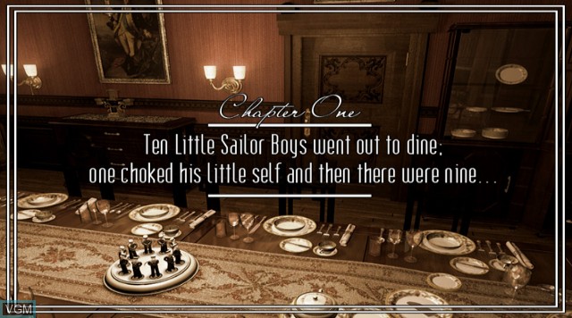 Menu screen of the game Agatha Christie - And Then There Were None on Nintendo Wii
