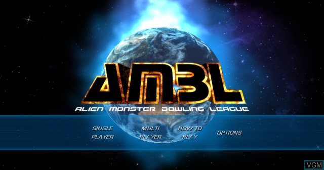 Menu screen of the game Alien Monster Bowling League on Nintendo Wii