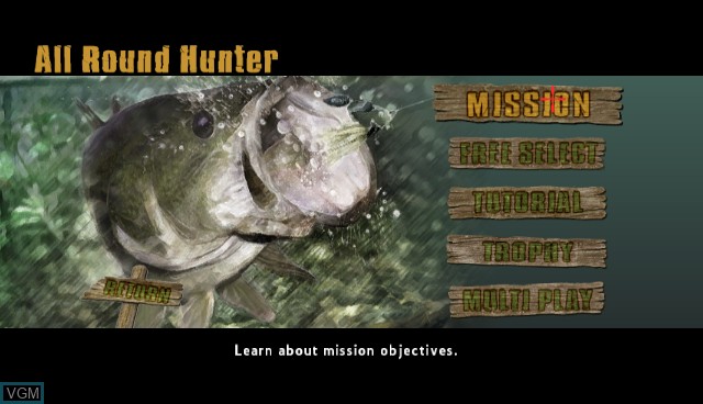 Menu screen of the game All Round Hunter on Nintendo Wii