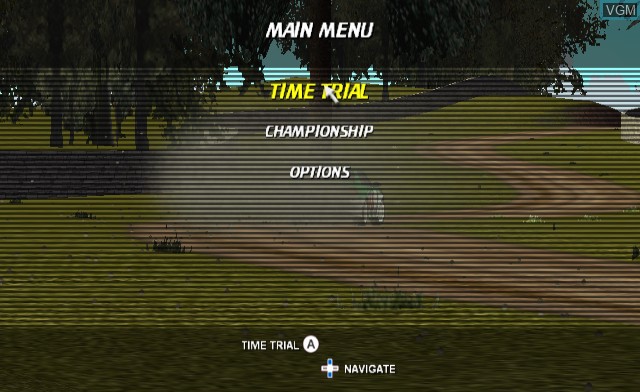 Menu screen of the game Rally Racer on Nintendo Wii