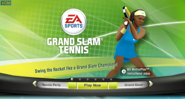 Menu screen of the game Grand Slam Tennis on Nintendo Wii