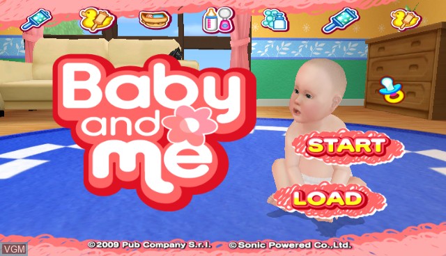 Menu screen of the game Baby and Me on Nintendo Wii