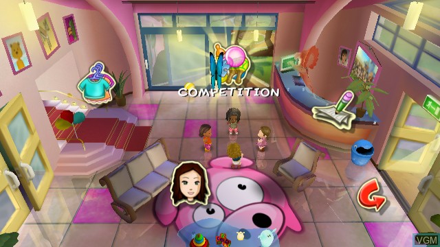 Menu screen of the game Babysitting Party on Nintendo Wii