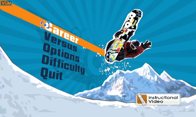 Menu screen of the game Shaun White Snowboarding - World Stage on Nintendo Wii