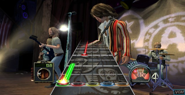 In-game screen of the game Guitar Hero - Aerosmith on Nintendo Wii