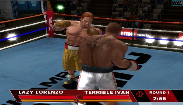 In-game screen of the game Showtime Championship Boxing on Nintendo Wii