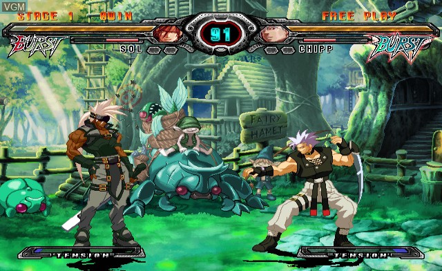 In-game screen of the game Guilty Gear XX Accent Core on Nintendo Wii