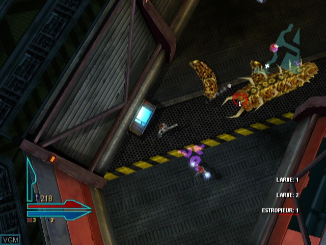 In-game screen of the game Alien Syndrome on Nintendo Wii