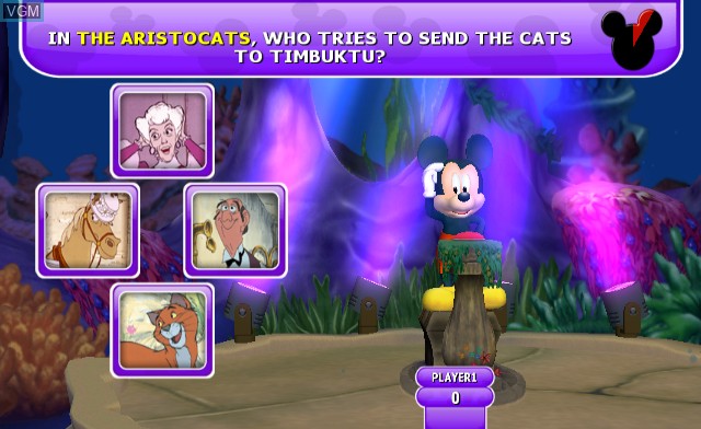 In-game screen of the game Disney Th!nk Fast - The Ultimate Trivia Showdown on Nintendo Wii