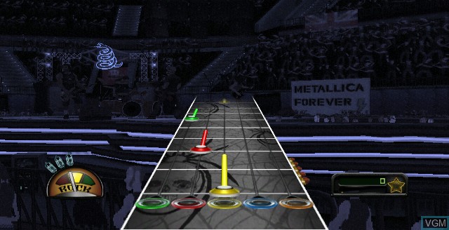 In-game screen of the game Guitar Hero - Metallica on Nintendo Wii