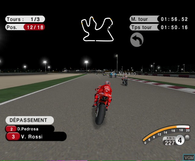 In-game screen of the game MotoGP 08 on Nintendo Wii