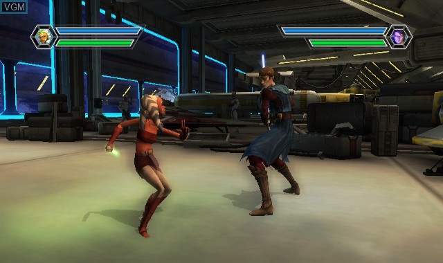 In-game screen of the game Star Wars The Clone Wars - Lightsaber Duels on Nintendo Wii