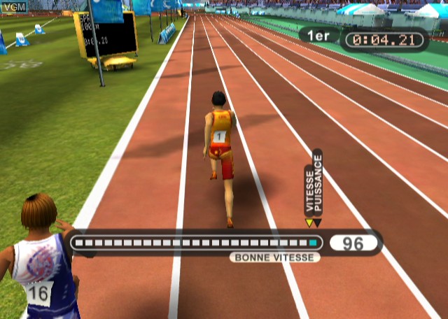 In-game screen of the game Summer Athletics 2009 on Nintendo Wii