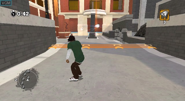 In-game screen of the game Shaun White Skateboarding on Nintendo Wii