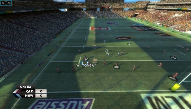 In-game screen of the game Rugby League 3 on Nintendo Wii