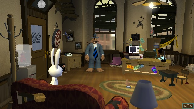 In-game screen of the game Sam & Max - Season One on Nintendo Wii