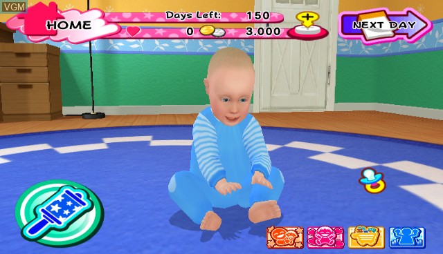 In-game screen of the game Baby and Me on Nintendo Wii