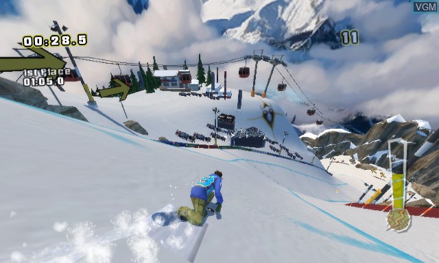 In-game screen of the game Shaun White Snowboarding - World Stage on Nintendo Wii