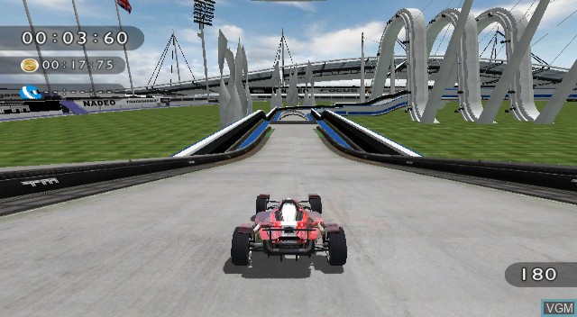 In-game screen of the game TrackMania on Nintendo Wii