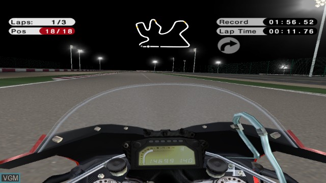 In-game screen of the game MotoGP on Nintendo Wii