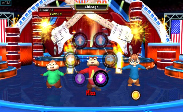 In-game screen of the game Alvin and the Chipmunks - The Squeakquel on Nintendo Wii