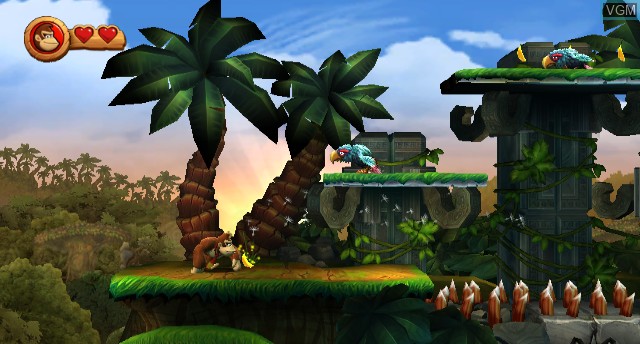 In-game screen of the game Donkey Kong Country Returns on Nintendo Wii