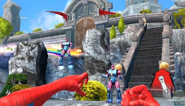 In-game screen of the game Marvel Super Heroes 3D - Grandmaster's Challenge on Nintendo Wii
