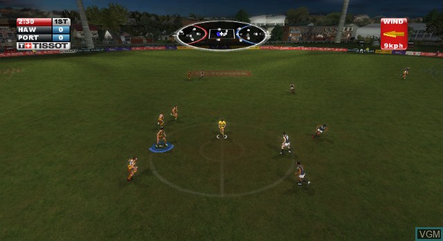 In-game screen of the game AFL - Australian Football League on Nintendo Wii